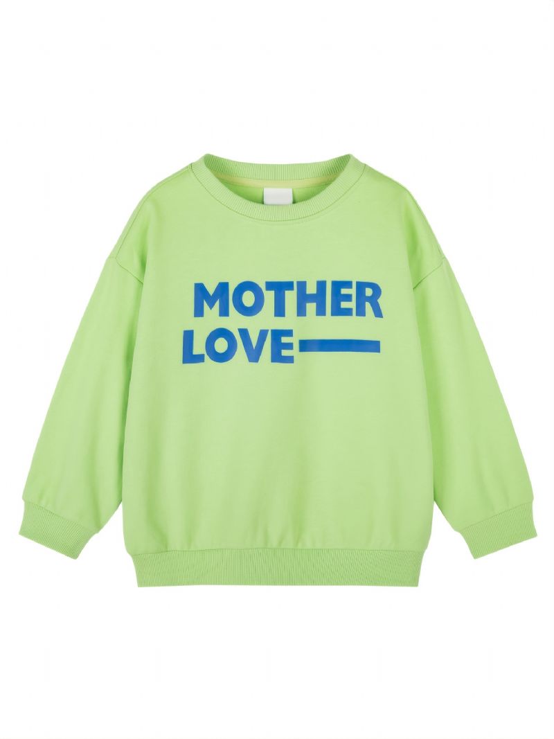 Baby Drenge Brev Print Pullover Rundhals Langærmet Sweatshirt