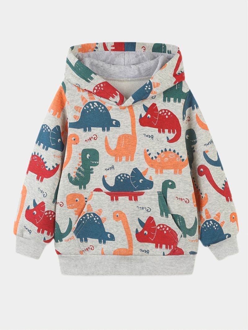 Baby Drenge Hættetrøje Dinosaur Print Langærmet Sweater