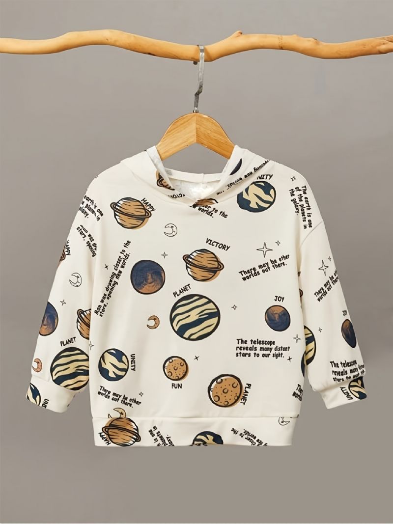 Baby Drenge Hoodie Planet Print Langærmet Sweatshirt Toppe Børnetøj