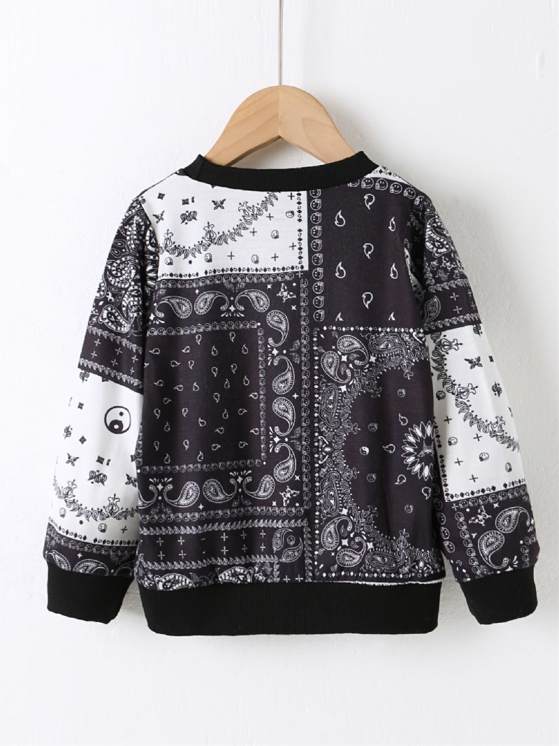 Baby Drenge Pullover Print Rund Hals Langærmet Sweatshirt Toppe Børnetøj