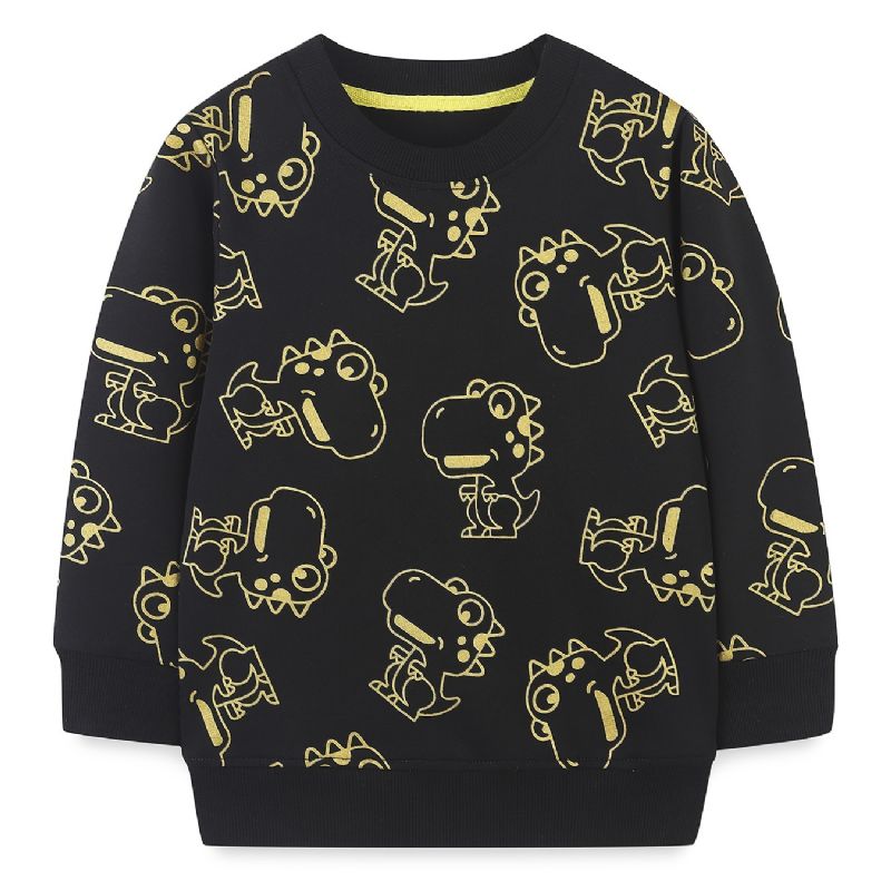 Baby Drenge Pullover Sød Dinosaur Print Rundhals Langærmet Sweatshirt Overdele Børnetøj