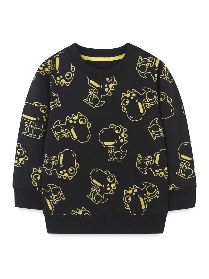 Baby Drenge Pullover Sød Dinosaur Print Rundhals Langærmet Sweatshirt Overdele Børnetøj