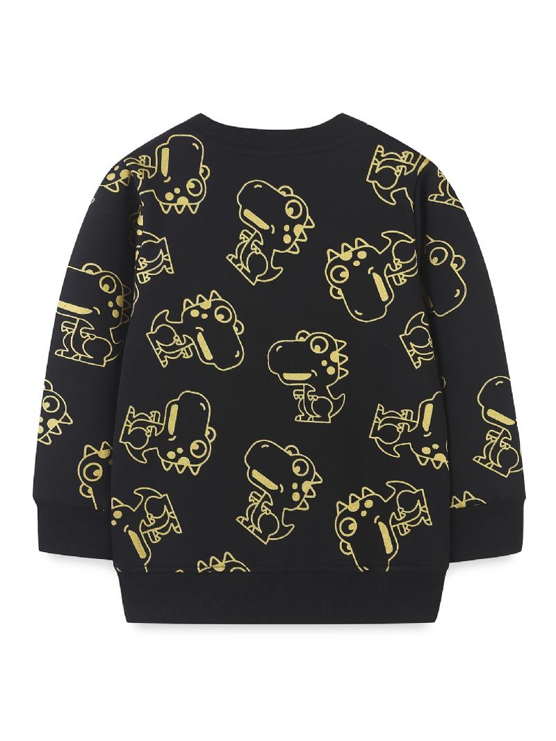 Baby Drenge Pullover Sød Dinosaur Print Rundhals Langærmet Sweatshirt Overdele Børnetøj