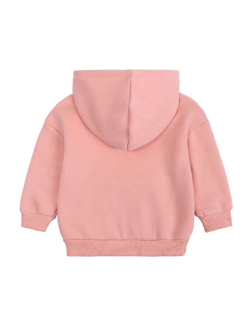 Baby Ensfarvet Hættetrøje Fleece Varm Langærmet Trøje Sweatshirt Piger Drenge Børn Tøj