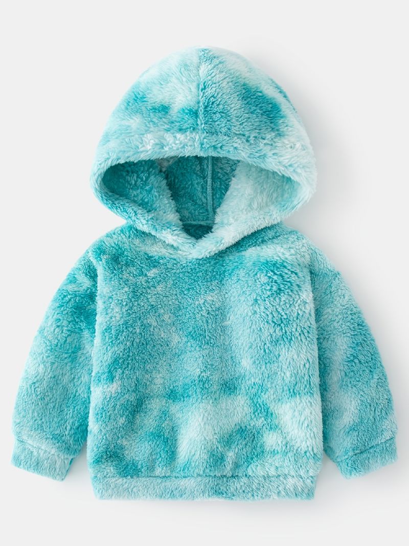 Baby Tie Dye Hættetrøje Plys Varm Sweatshirt Og Bukser Vinter Til Piger Drenge Børnetøj