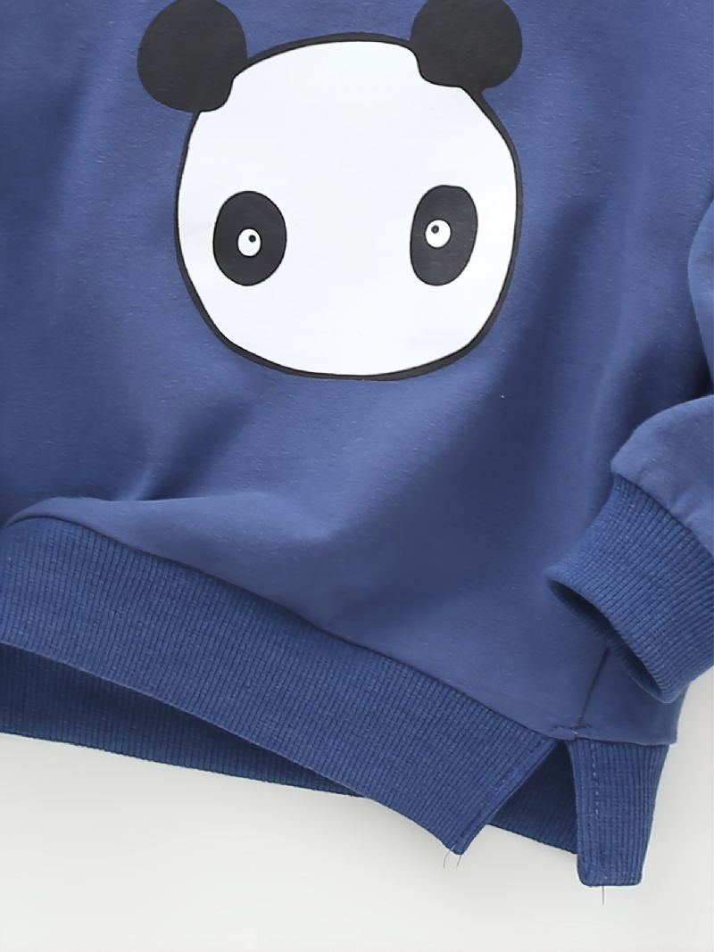 Børn Drenge Piger Print Panda Rundhals Langærmet Sweatshirt Efterår Vinter