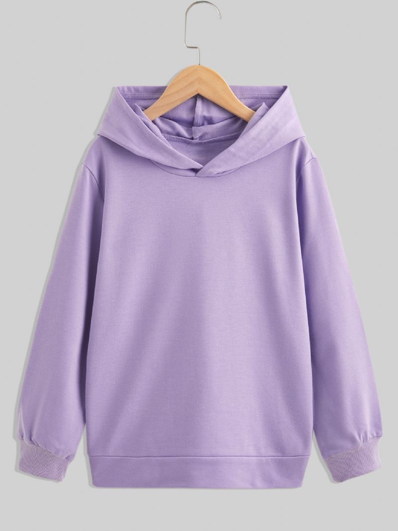 Børn Piger Power Pattern Autumn Solid Langærmet Hoodie Sweatshirt