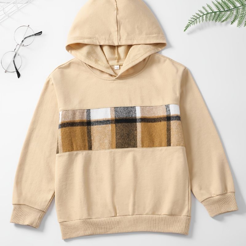 Børne Drenge Patchwork Hættetrøje Langærmet Pullover Sweatshirt Børnetøj