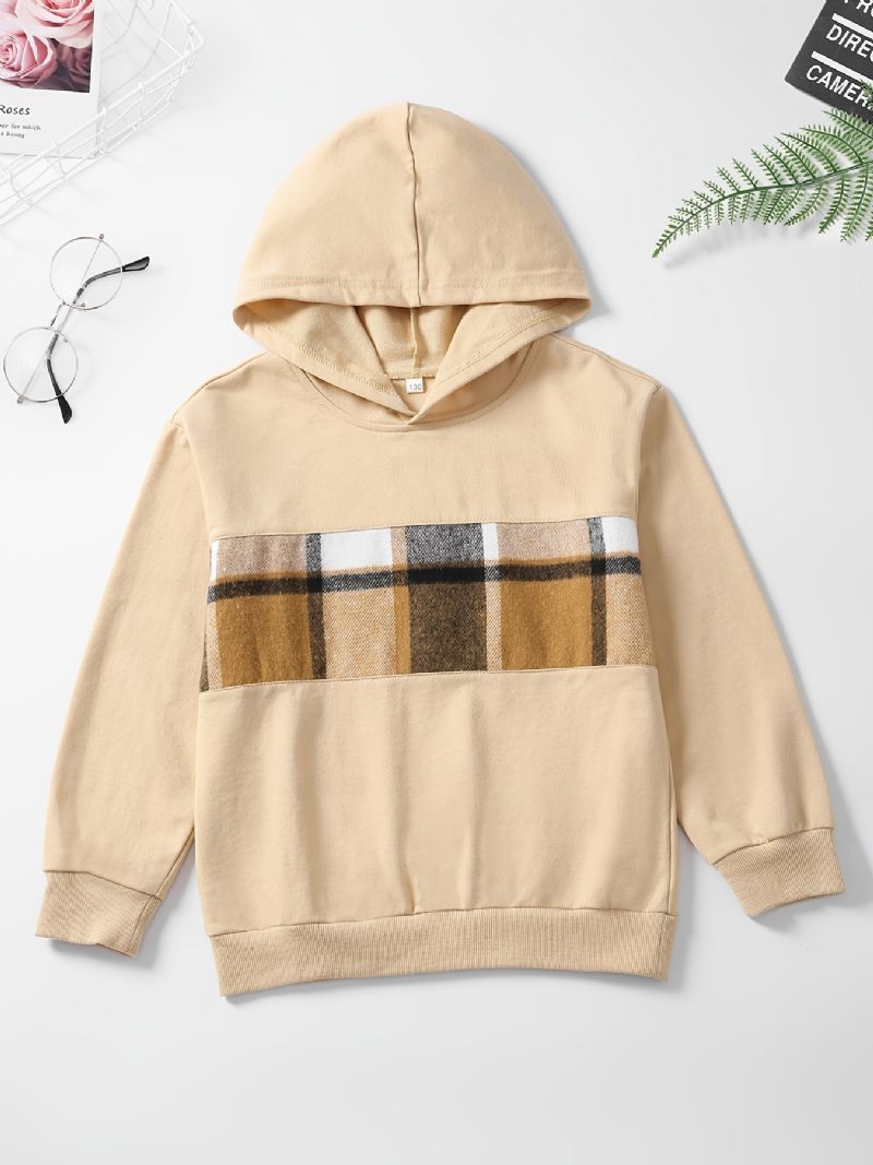 Børne Drenge Patchwork Hættetrøje Langærmet Pullover Sweatshirt Børnetøj