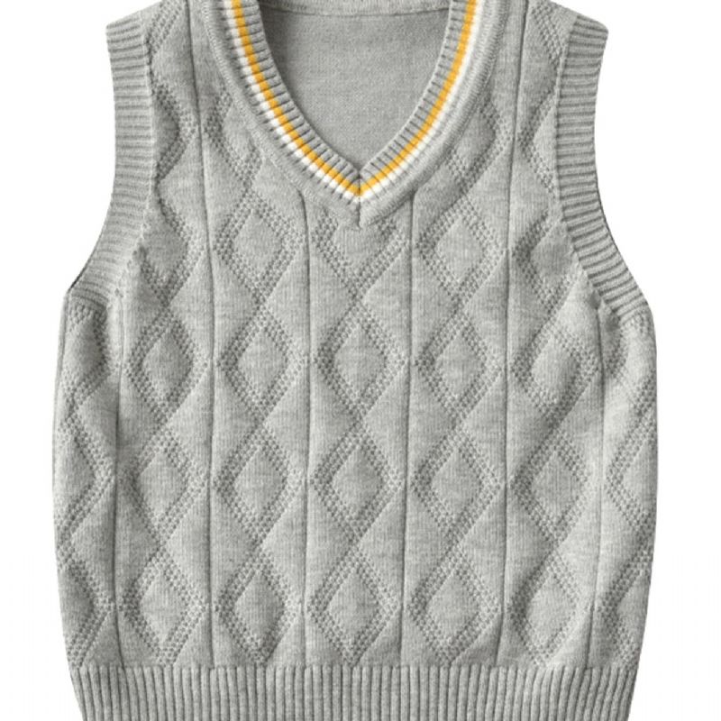 Børne Sweater Vest College Style Dreng Strikket Trøje