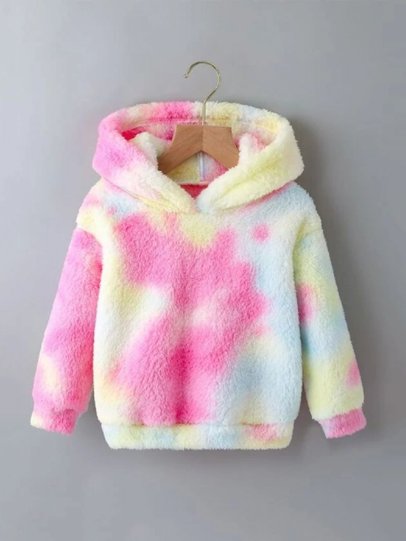 Børne Tie Dye Fleece Hættetrøje Efterår & Vinter Børnetøj