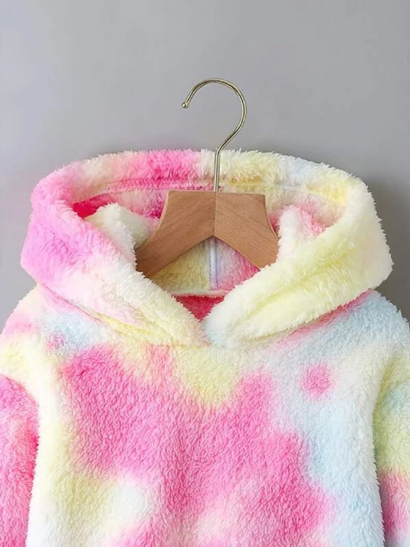 Børne Tie Dye Fleece Hættetrøje Efterår & Vinter Børnetøj