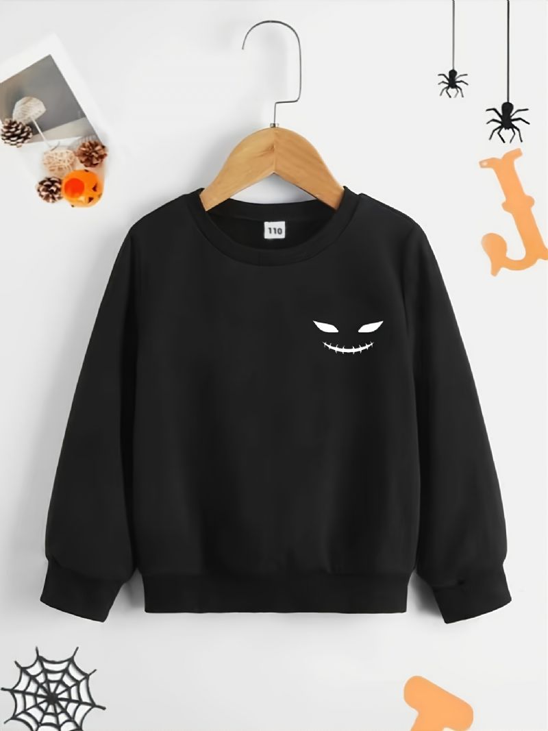 Børneprint Pullover Rundhals Langærmet Sweatshirt Drenge Piger Børnetøj