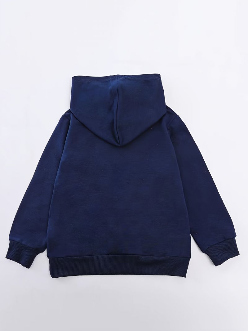 Drenge Casual Mode Letter Print Pocket Hooded Sweatshirt