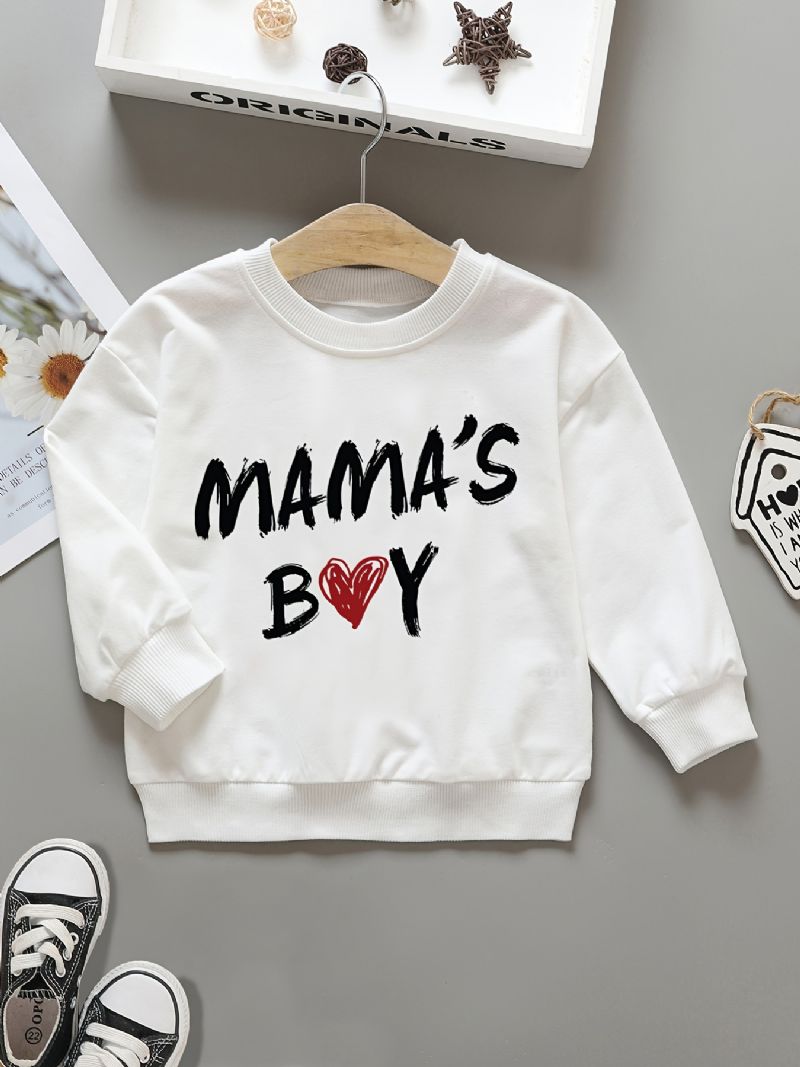 Drenge Casual Pullover Sweatshirt Med Mama's Print
