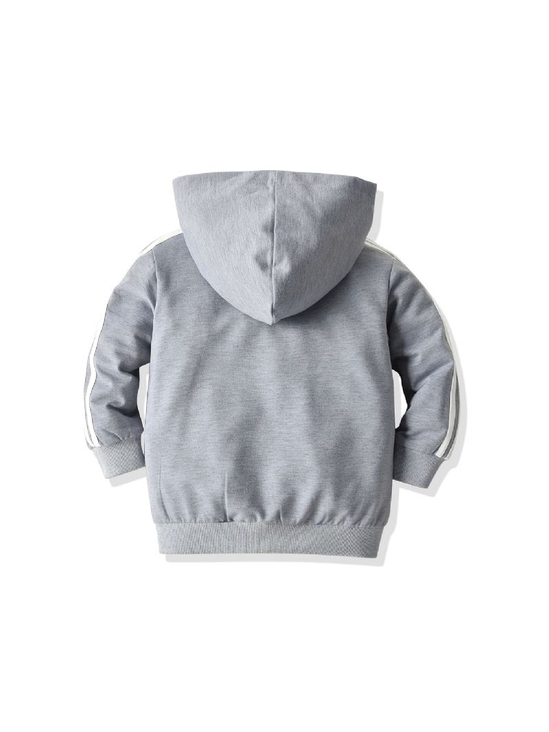 Drenge Casual Solgt Zip Up Hoodie Langærmet Hættetrøje Med Lomme