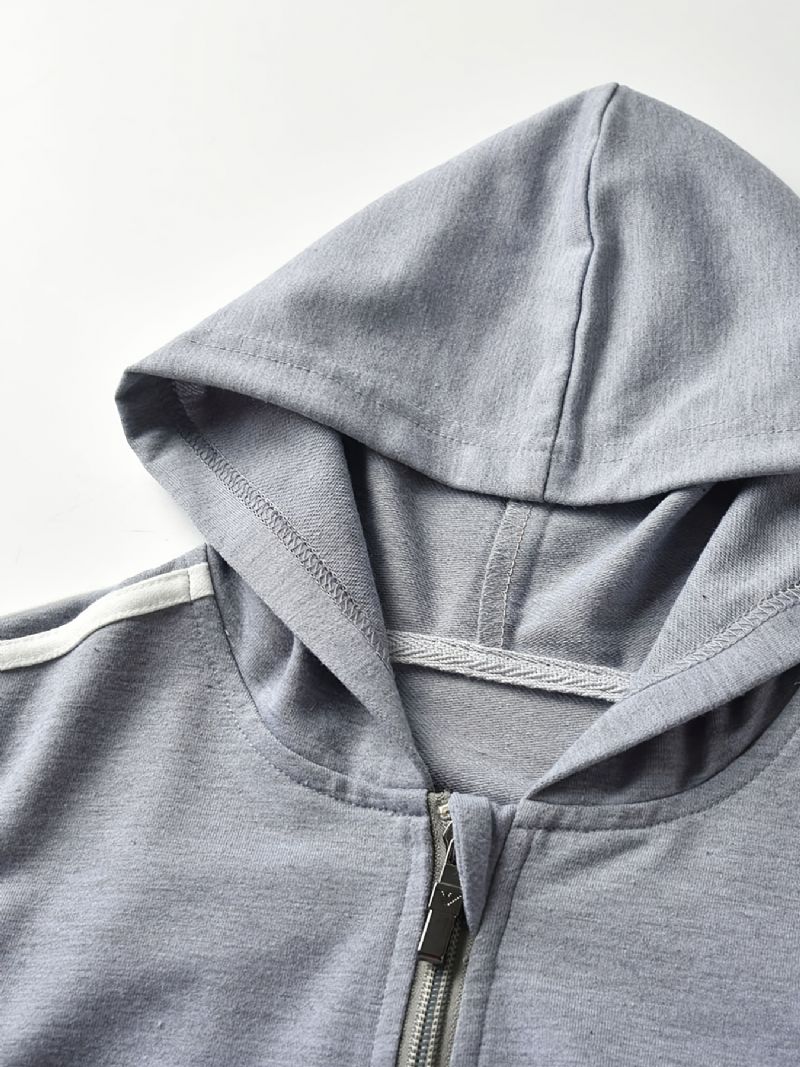 Drenge Casual Solgt Zip Up Hoodie Langærmet Hættetrøje Med Lomme