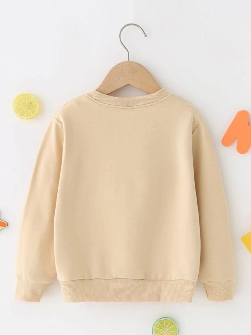 Drenge Ensfarvet Casual Sweatshirt