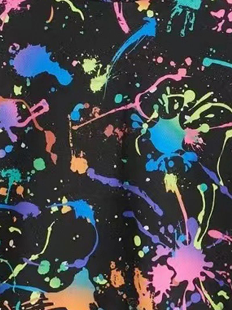 Drenge Ink Splatter Print Langærmet Hættetrøje