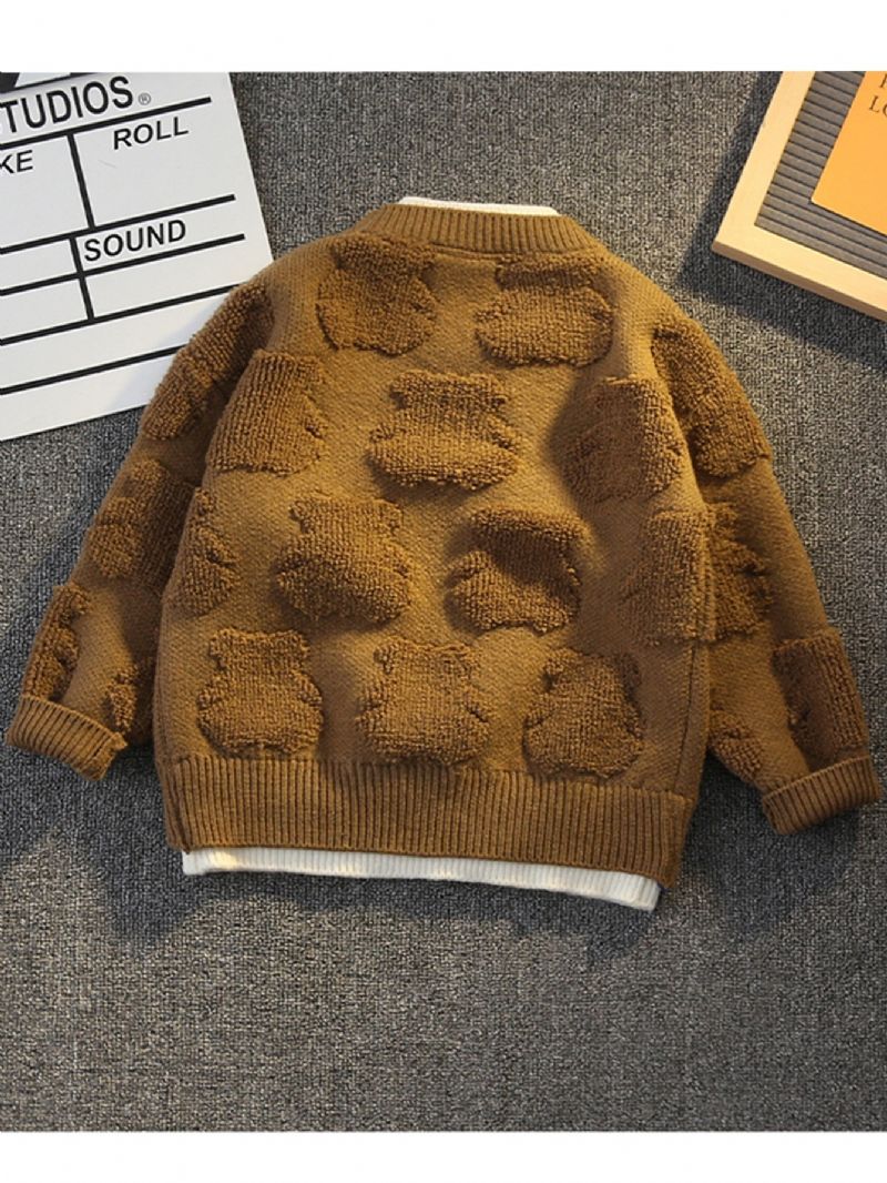 Drenge Piger Sweater Med Kabel Strik Mønster Til Efterår Og Vinter Ny