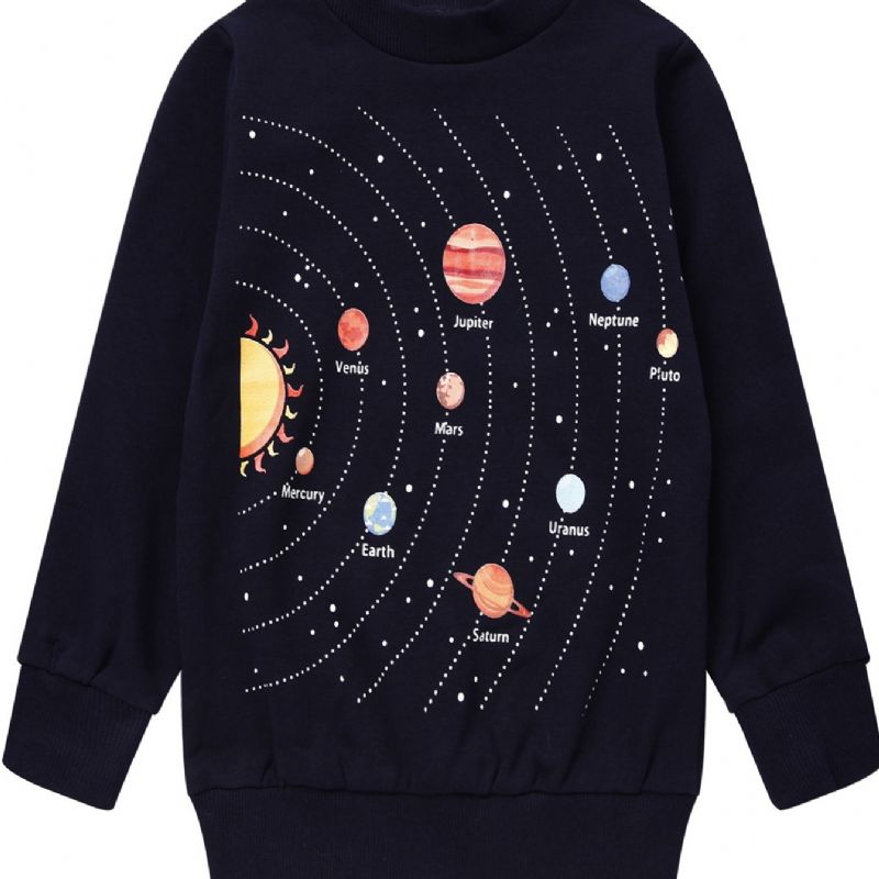 Drenge Planet Graphic Print Langærmet Sweatshirt