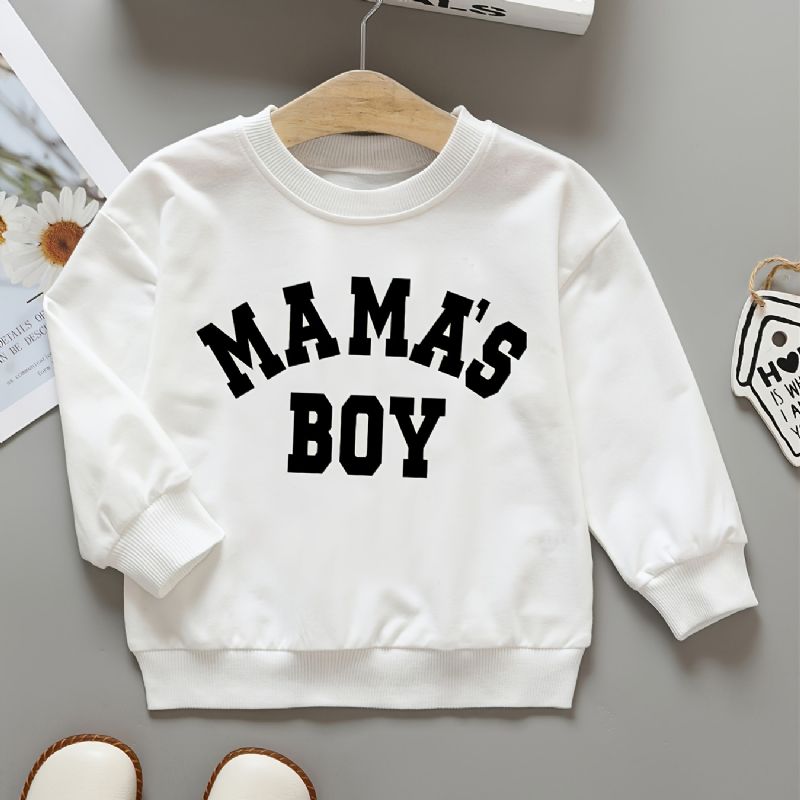 Drenge Pullover Mama's Letter Print Rundhalset Langærmet Sweatshirt