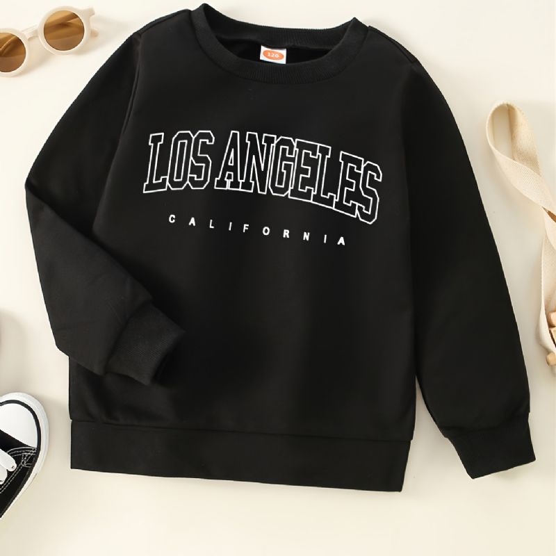 Drenge Sweatshirt Efterår Vinter Ensfarvet Casual Letters Print Langærmet