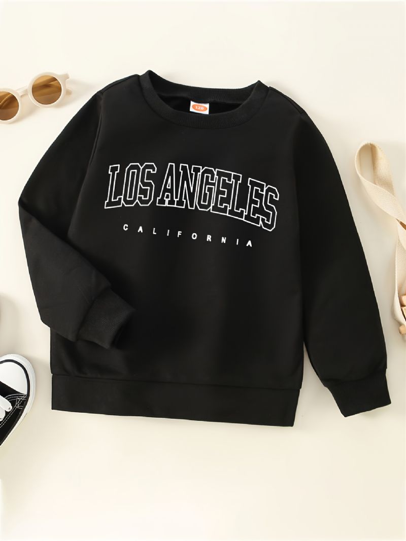 Drenge Sweatshirt Efterår Vinter Ensfarvet Casual Letters Print Langærmet