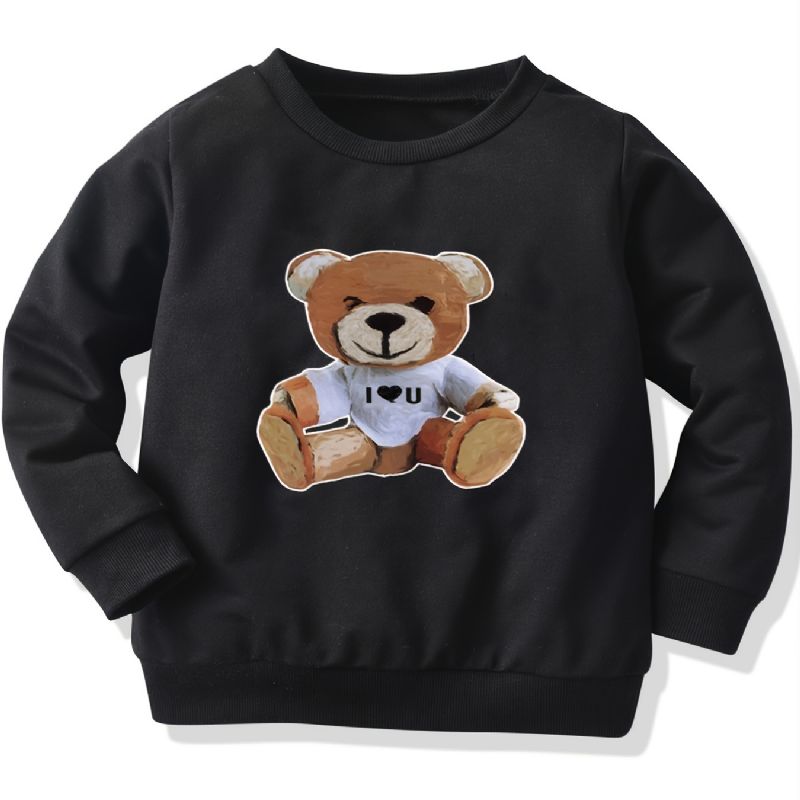 Efterår Vinter Drenge 'casual Bear Print Rund Hals Sweatshirt