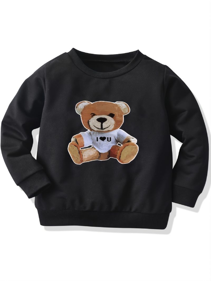 Efterår Vinter Drenge 'casual Bear Print Rund Hals Sweatshirt