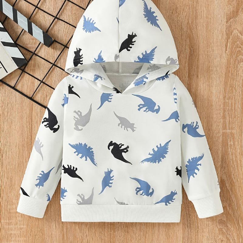 Hættetrøje Med Dinosaurtryk Til Børn Med Lange Ærmer Sweatshirt Drenge Piger Børnetøj