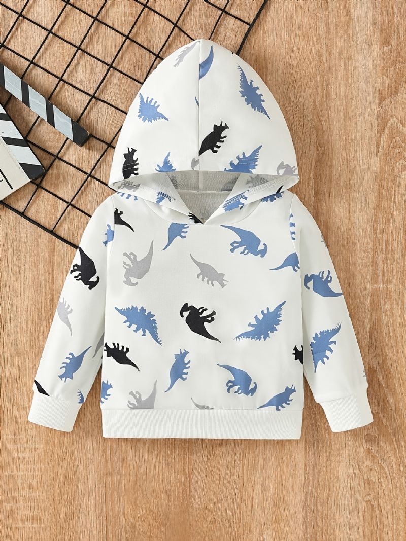 Hættetrøje Med Dinosaurtryk Til Børn Med Lange Ærmer Sweatshirt Drenge Piger Børnetøj