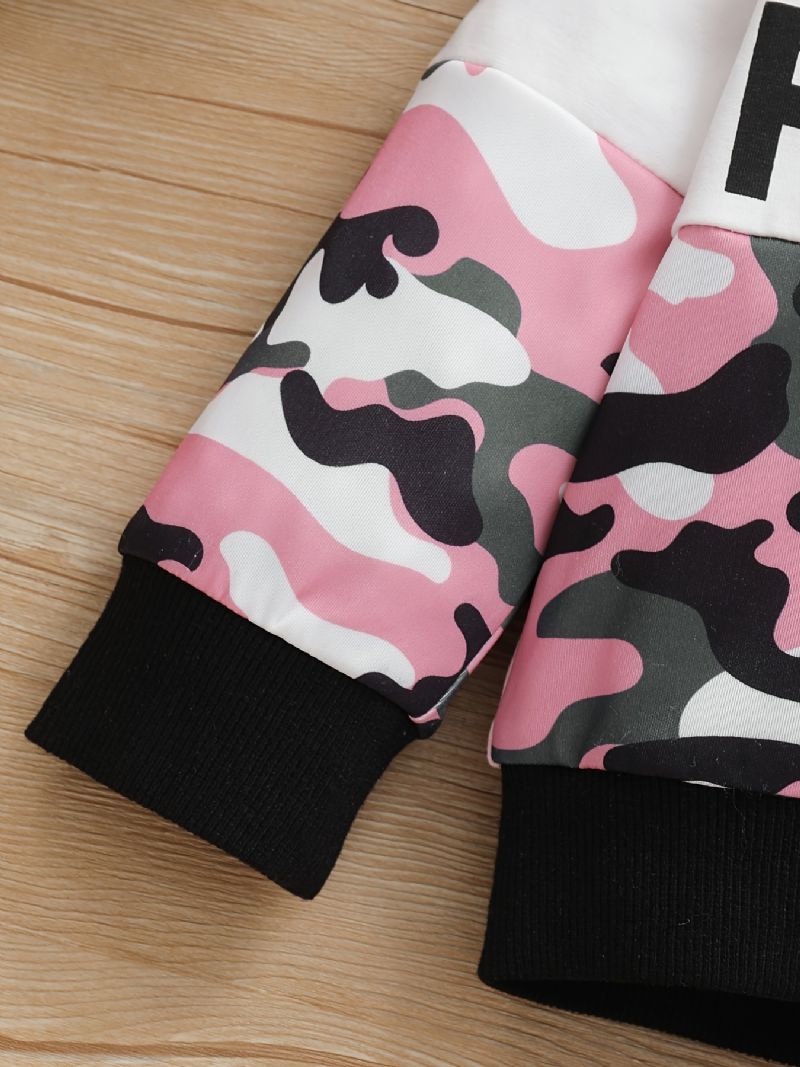 Hættetrøjer Til Piger Og Matchende Joggerbukser Med Camo-print