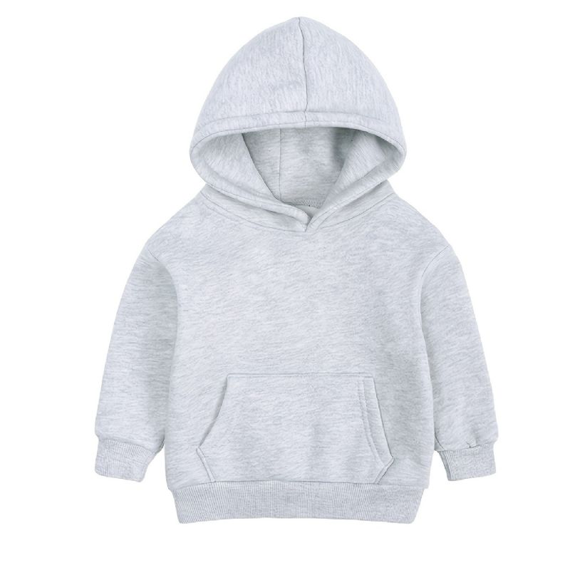 Langærmet Børne Fleece Varm Hættetrøje Sweatshirt Drenge Piger