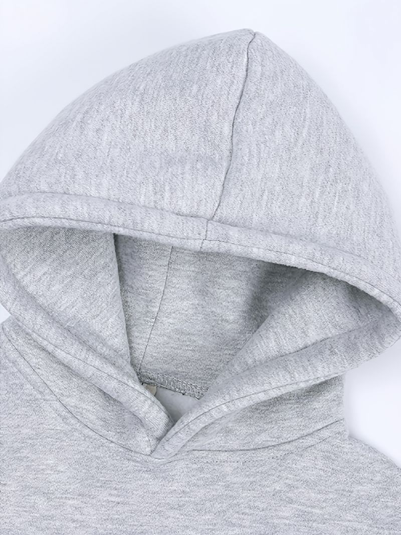 Langærmet Børne Fleece Varm Hættetrøje Sweatshirt Drenge Piger