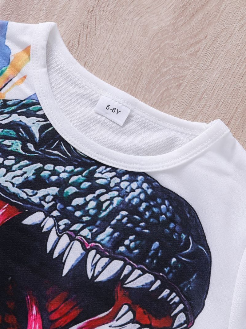 Langærmet Drenge Sweatshirt Med Dinosaur Print