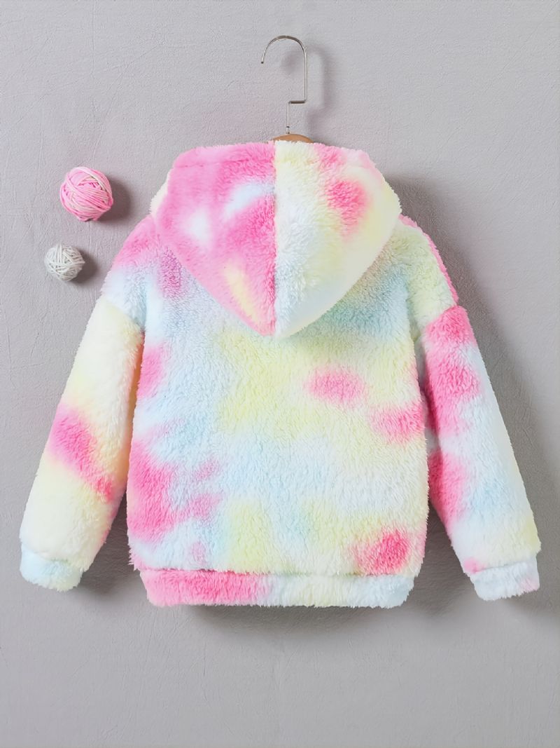 Piger Casual Fleece Termisk Hættetrøje Langærmede Tie Dye Toppe Til Vinter