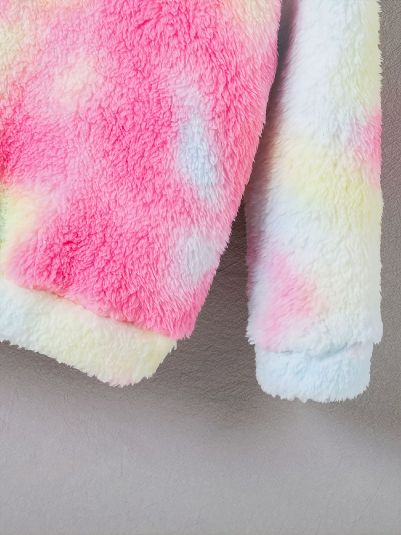 Piger Casual Fleece Termisk Hættetrøje Langærmede Tie Dye Toppe Til Vinter