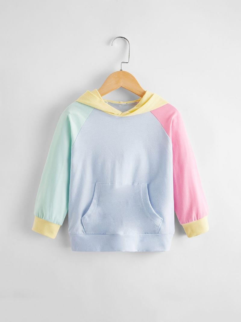 Piger Colorblock Hættetrøje Casual Pocket Baby Børnetøj