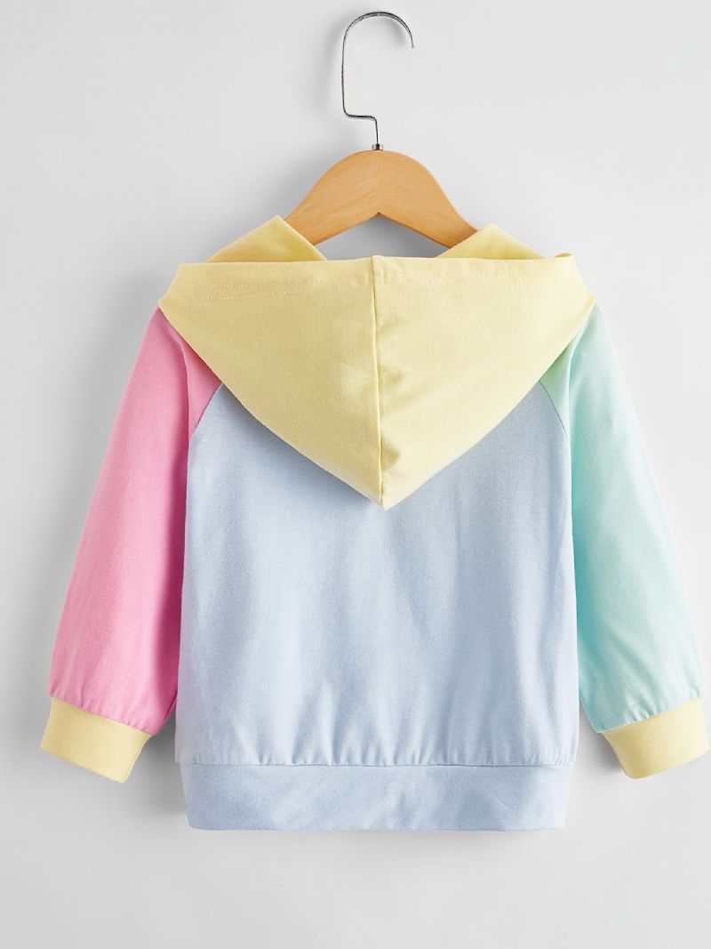 Piger Colorblock Hættetrøje Casual Pocket Baby Børnetøj