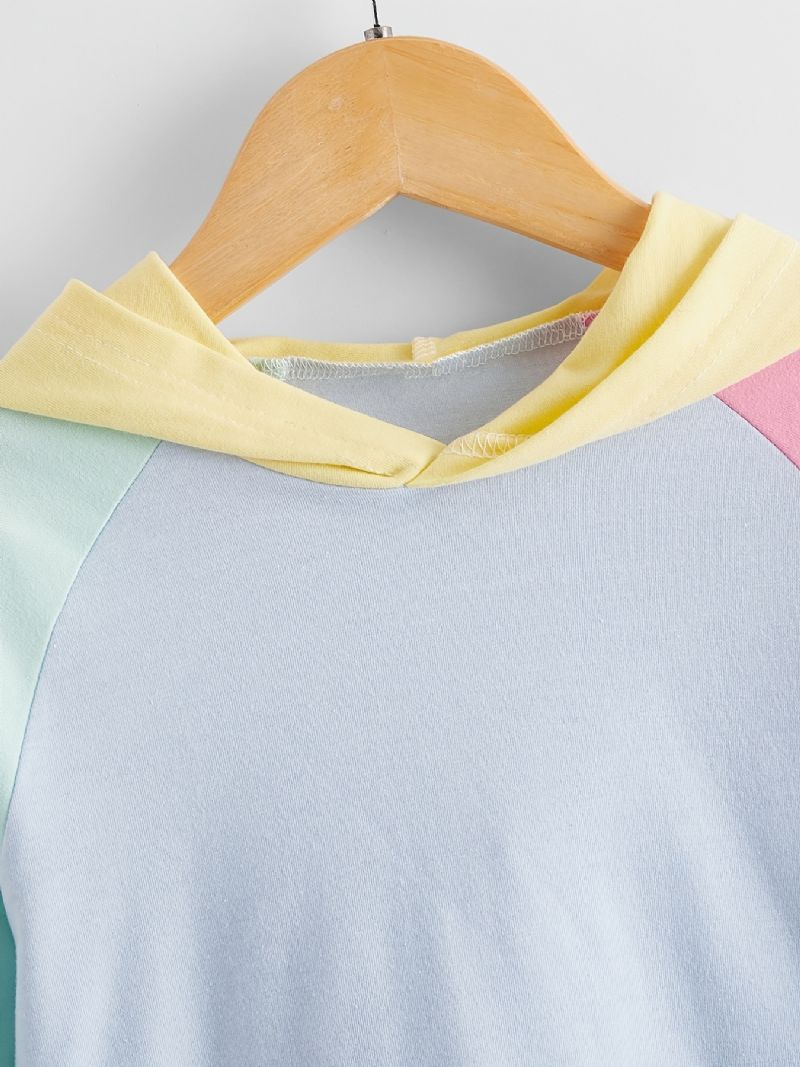 Piger Colorblock Hættetrøje Casual Pocket Baby Børnetøj