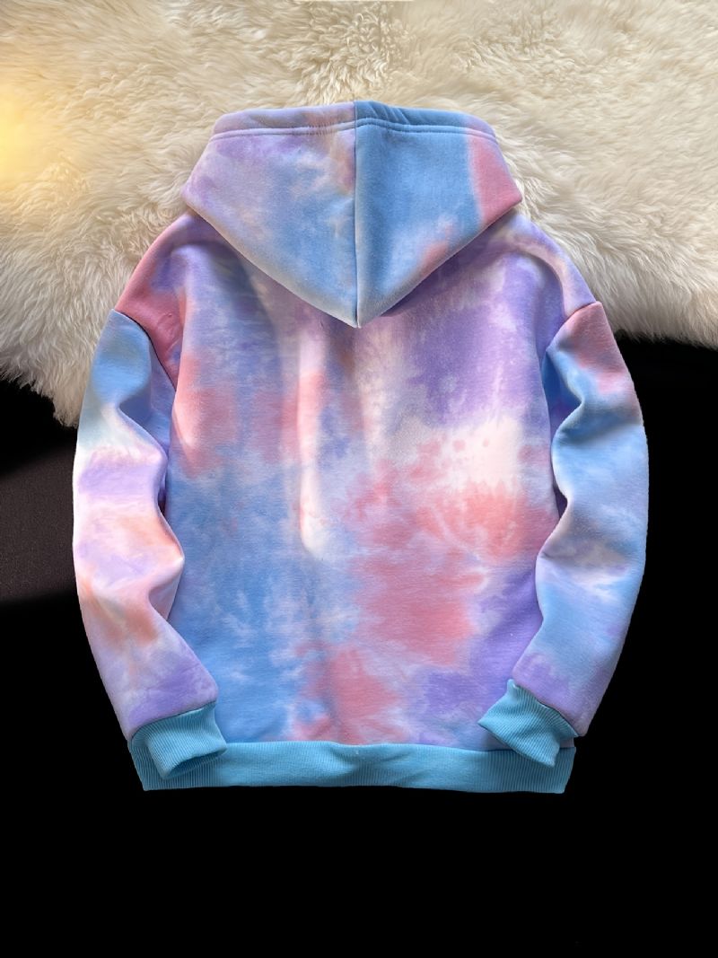 Piger Fleece Tie Dye Hættetrøje Børnetøj Med Tegneserietryk