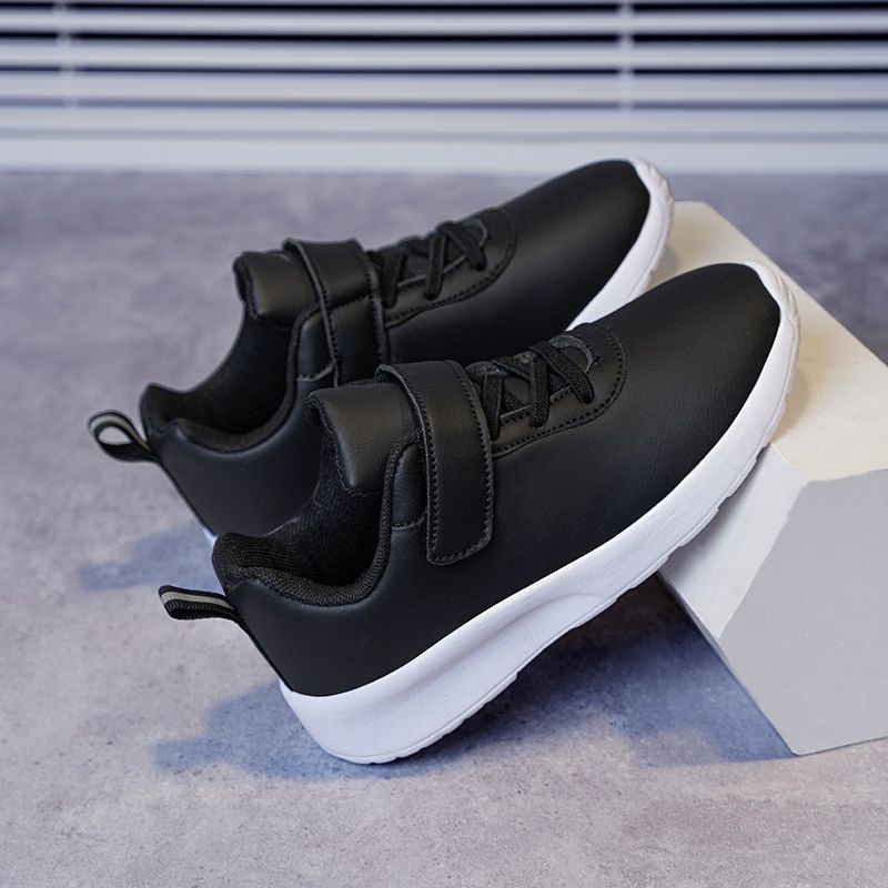 Drenge Piger Casual Low Top Sneakers Simple Vandtætte Læder Sportssko Med Krogløkke