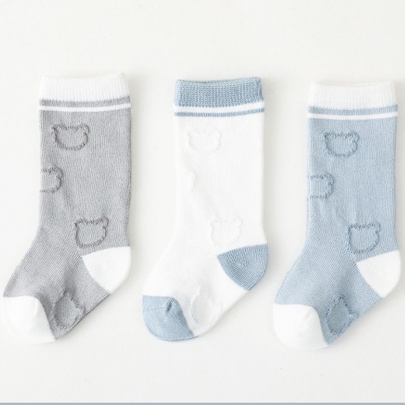 3 Par Babysokker Småbørn Unisex Tegneserietryk 6-12 Måneder 1-6 År Gamle Mid Tube Sokker Børnestrømper