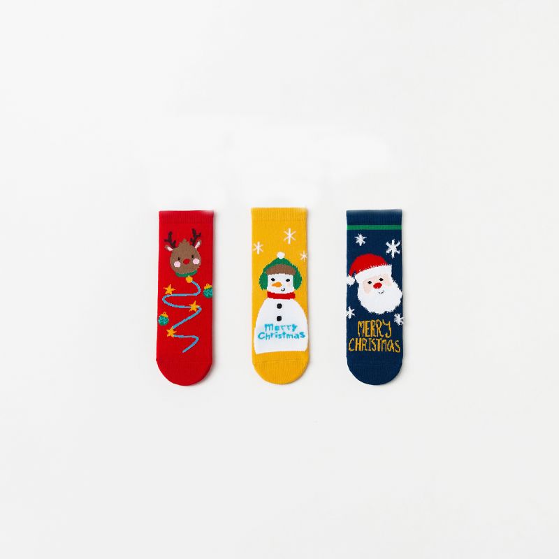 Børn Drenge Julestrømper Efterår & Vinter Cartoon Chunky Socks 3 Par