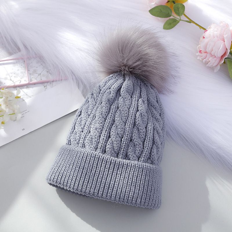 Børn Piger Pom-pom Decor Beanie Hat