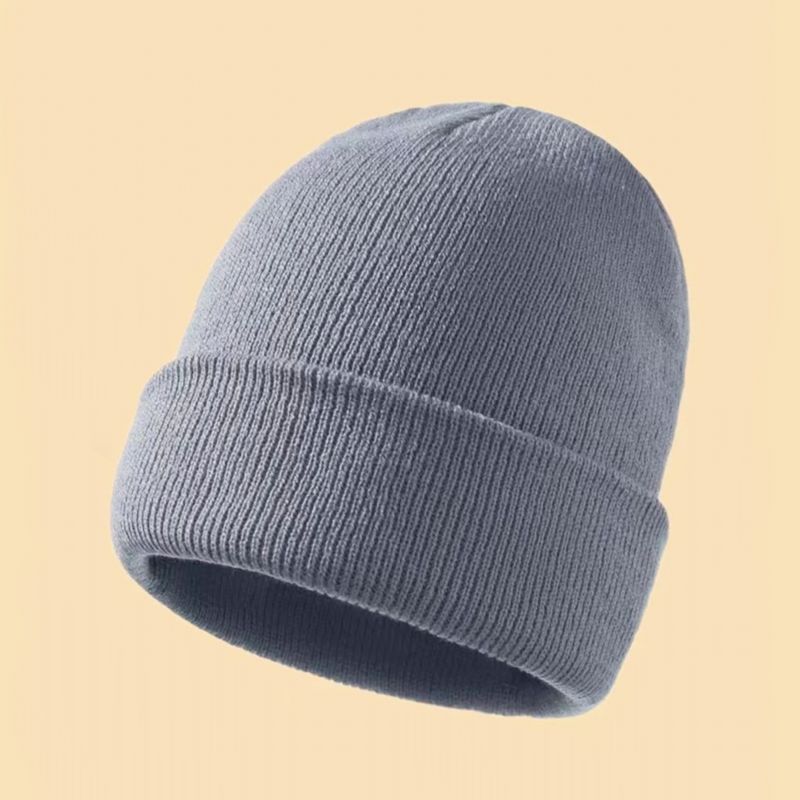 Drenge Casual Knitted Beanie Hatte Termisk Vindtæt Solid Til Vinter Udendørs