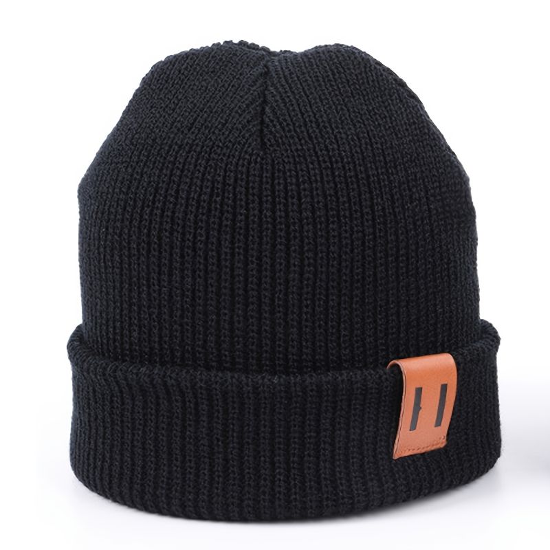 Drenge Piger Casual Solid Strikket Beanie Hatte Letvægts Termohue Til Efterår Og Vinter