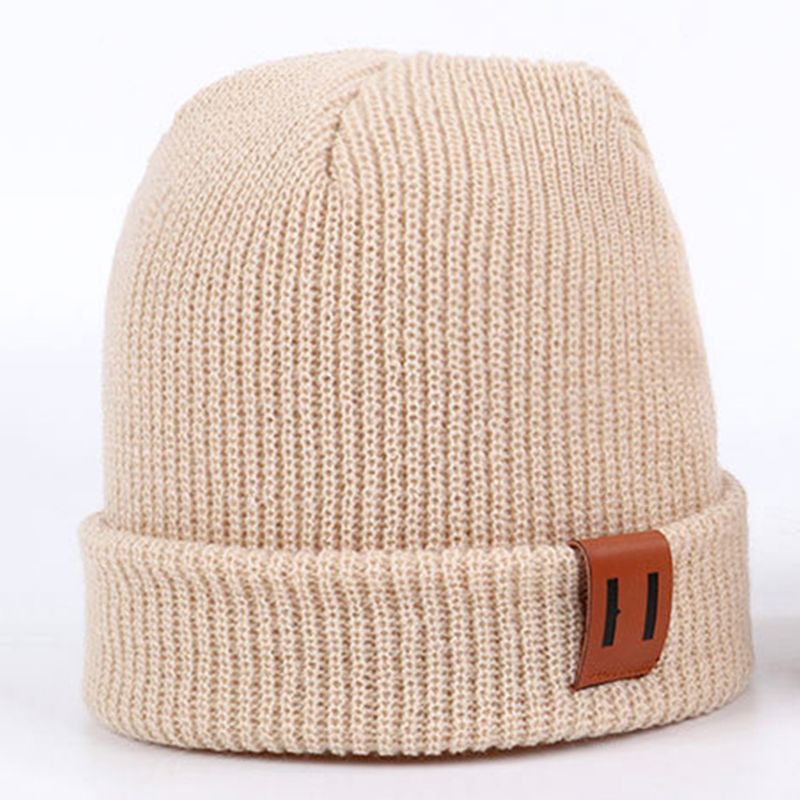 Drenge Piger Casual Solid Strikket Beanie Hatte Letvægts Termohue Til Efterår Og Vinter