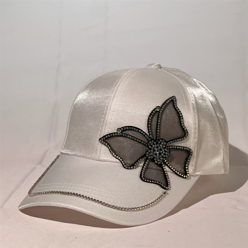 Kvinder Piger Sommerfugl Rhinestones Baseballkasket Hatte Mode Bling Rhinestone Studded Solhatte Justerbar Hip Hop Hat